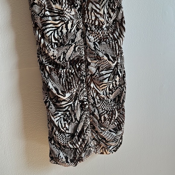 Aritzia Wilfred Veda Giselle Animal Print Snake Ruched Mini Dress - Picture 7 of 12